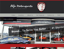 Tablet Screenshot of alfamotorsports.com